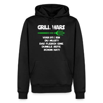 Grill Wars dunkle Seite Grillst - Männer Premium Bio Hoodie - Schwarz - Vorne - Nico (187cm)