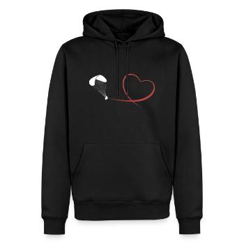 Paragliding paraglider gift heart fly flight - Men’s Premium Organic Hoodie - black - Front - Nico (187cm)