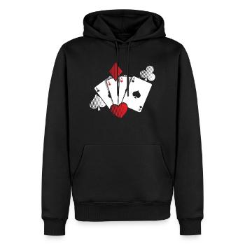 Cartes poker Poker Mallette Apprendre le cadeau - Sweat à capuche Premium bio Homme - noir - Devant - Nico (187cm)