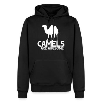 Camels are awesome - Männer Premium Bio Hoodie - Schwarz - Vorne - Nico (187cm)