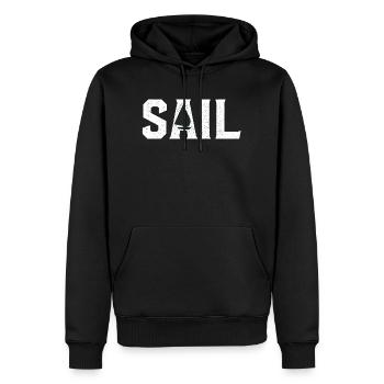 Sail Boat - Sweat à capuche Premium bio Homme - noir - Devant - Nico (187cm)