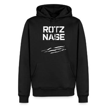 Rotznase Drogen Kokain lustiger Spruch Geschenk - Männer Premium Bio Hoodie - Schwarz - Vorne - Nico (187cm)