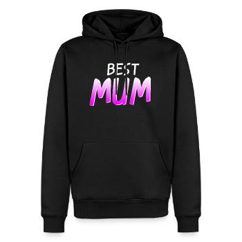 BEST MUM - Sweat à capuche Premium bio Homme - noir - Devant - Nico (187cm)