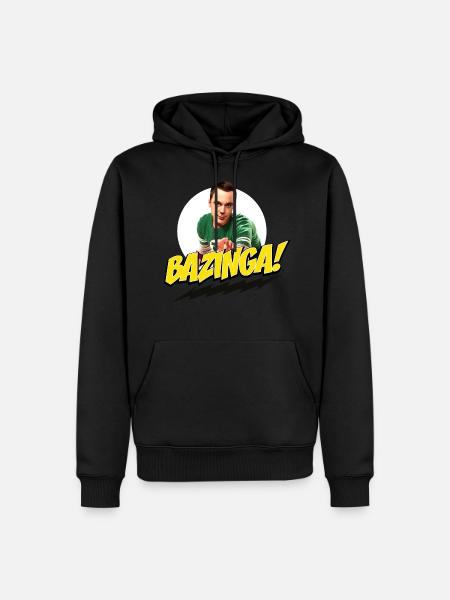 The Big Bang Theory Sheldon Bazinga Premium T-skjo - Herre Premium økologisk hoodie - sort