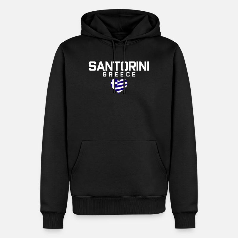 SANTORINI Greece Grèce - Sweat à capuche Premium bio Homme - noir