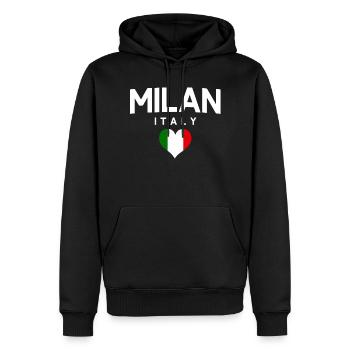 Milan Italy Mailand Italien - Männer Premium Bio Hoodie - Schwarz - Vorne - Nico (187cm)