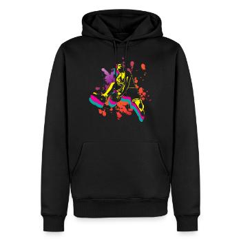 Basketball Retro Vintage - Männer Premium Bio Hoodie - Schwarz - Vorne - Nico (187cm)