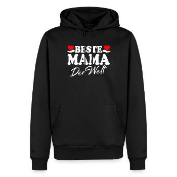 Meilleure maman du monde Fête des Mères Maman supermama - Sweat à capuche Premium bio Homme - noir - Devant - Nico (187cm)