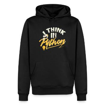 Python Programmierer - Männer Premium Bio Hoodie - Schwarz - Vorne - Nico (187cm)