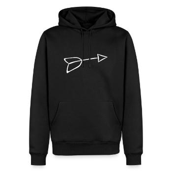 flèche - Sweat à capuche Premium bio Homme - noir - Devant - Nico (187cm)