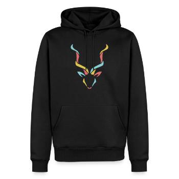 Farbiger Kudu - Männer Premium Bio Hoodie - Schwarz - Vorne - Nico (187cm)