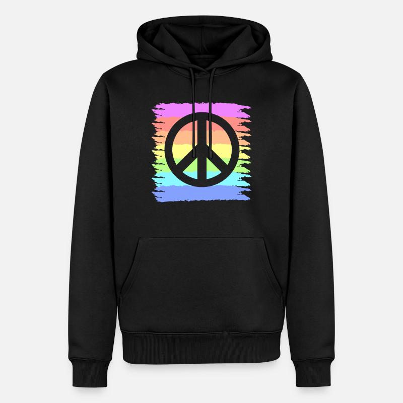 Hippie | Fredstecken Hippier älskar presentidéer - Ekologisk premiumluvtröja herr - svart