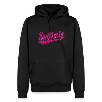 Spätzle | Schwäbisch Maultaschen Rezepte Geschenke - Männer Premium Bio Hoodie - Schwarz - Vorne - Nico (187cm)