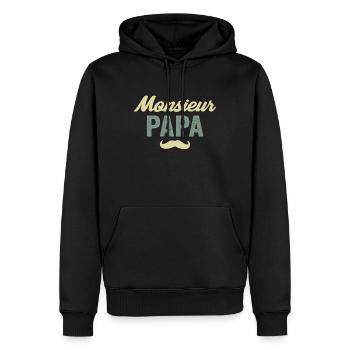 Herr Vater Vater T-Shirt - Männer Premium Bio Hoodie - Schwarz - Vorne - Nico (187cm)
