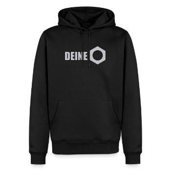 Deine Mutter Geschenk - Männer Premium Bio Hoodie - Schwarz - Vorne - Nico (187cm)