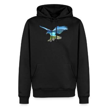 Lac Adler montagnes - Sweat à capuche Premium bio Homme - noir - Devant - Nico (187cm)