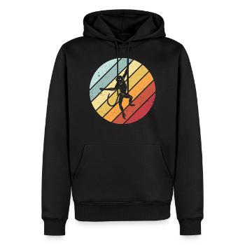 Singe rétro - Sweat à capuche Premium bio Homme - noir - Devant - Nico (187cm)
