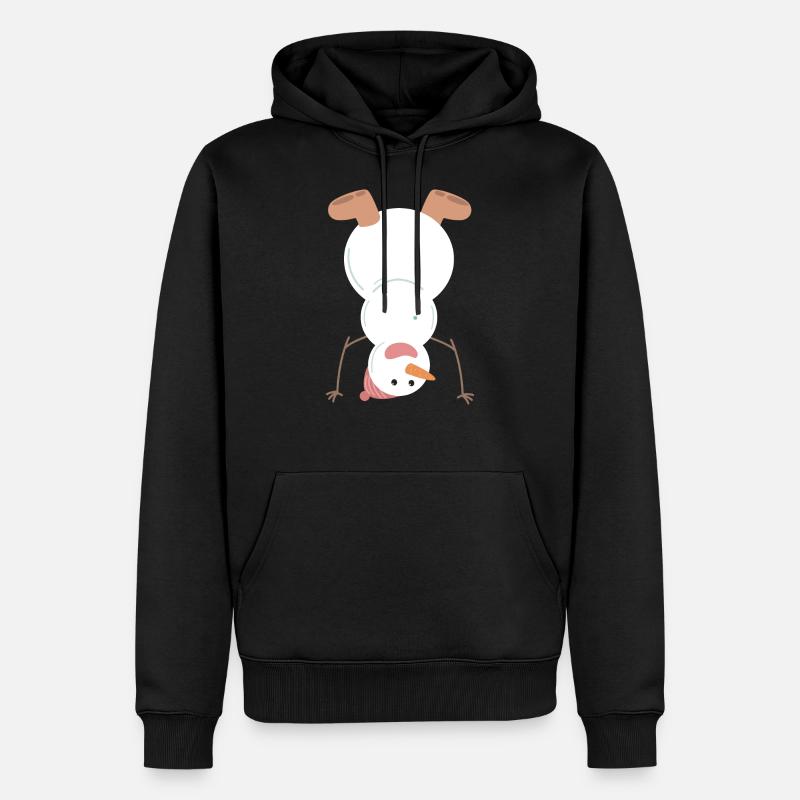 Schneemann - Männer Premium Bio Hoodie - Schwarz