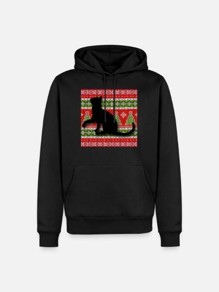 Chats de Noël Chats Chats - Sweat à capuche Premium bio Homme - noir