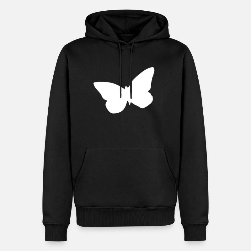 papillon - Sweat à capuche Premium bio Homme - noir