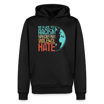 Antifa Gegen Nazis | Gegen Rassismus Geschenkideen - Männer Premium Bio Hoodie - Schwarz - Vorne - Nico (187cm)