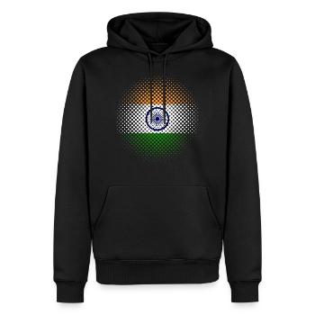 Inde Drapeau Used Look Drapeau indien Vintage - Sweat à capuche Premium bio Homme - noir - Devant - Nico (187cm)