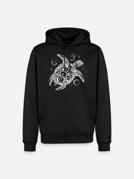 swimming turtle - Men’s Premium Organic Hoodie - black