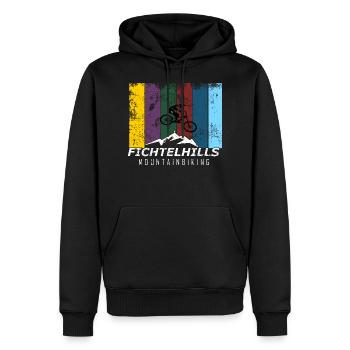 Fichtelhills vététiste coloré - Sweat à capuche Premium bio Homme - noir - Devant - Nico (187cm)