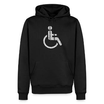Rollstuhlfahrer - Männer Premium Bio Hoodie - Schwarz - Vorne - Nico (187cm)