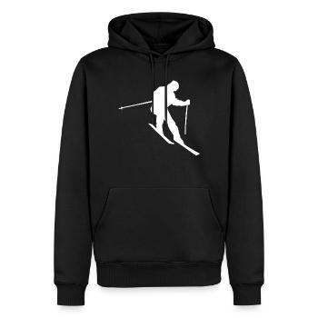 Skier Silhouette - Men’s Premium Organic Hoodie - black - Front - Nico (187cm)