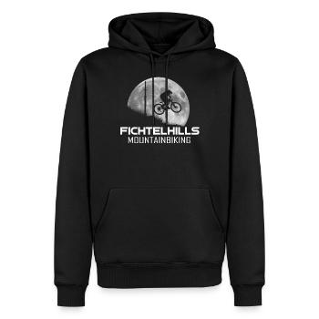 fichtelhills mountainbiking night ride fullmoon - Männer Premium Bio Hoodie - Schwarz - Vorne - Nico (187cm)