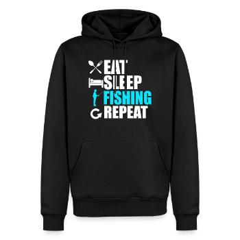Fishing - Männer Premium Bio Hoodie - Schwarz - Vorne - Nico (187cm)