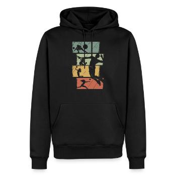 Joueur de volley-ball de volley-ball cadeau de beach-volley - Sweat à capuche Premium bio Homme - noir - Devant - Nico (187cm)