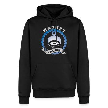 Pêche magnétique Pêche à la ferraille Pêche magnétique - Sweat à capuche Premium bio Homme - noir - Devant - Nico (187cm)
