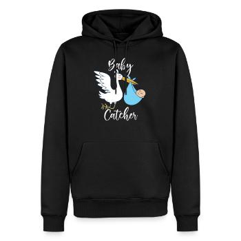 Hebamme | Schwanger Geburtshelfer Beruf Geschenke - Männer Premium Bio Hoodie - Schwarz - Vorne - Nico (187cm)