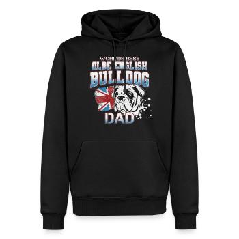 Bouledogue anglais Papa Bulldog Papi Cadeau - Sweat à capuche Premium bio Homme - noir - Devant - Nico (187cm)