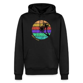 Plage de Santa Cruz - Sweat à capuche Premium bio Homme - noir - Devant - Nico (187cm)