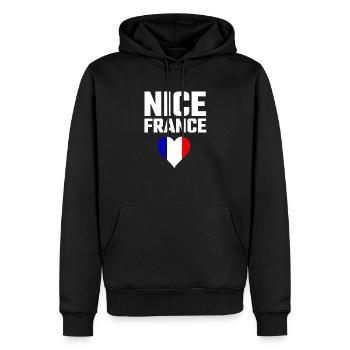 Nice France Nice France - Men’s Premium Organic Hoodie - black - Front - Nico (187cm)