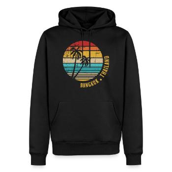 Bangkok - Sweat à capuche Premium bio Homme - noir - Devant - Nico (187cm)