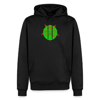 drauf scheissen gruen - Männer Premium Bio Hoodie - Schwarz - Vorne - Nico (187cm)