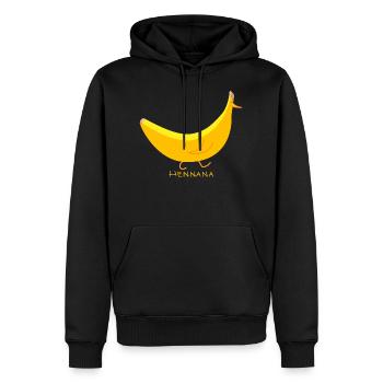 Lustiges Huhn als Banane (b) - Männer Premium Bio Hoodie - Schwarz - Vorne - Nico (187cm)