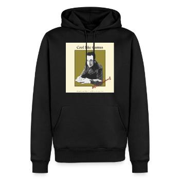 Sei cool wie Albert Camus! - Männer Premium Bio Hoodie - Schwarz - Vorne - Nico (187cm)