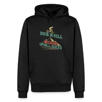 Mountainbike Downhill | BMX Mountainbiken Geschenk - Männer Premium Bio Hoodie - Schwarz - Vorne - Nico (187cm)