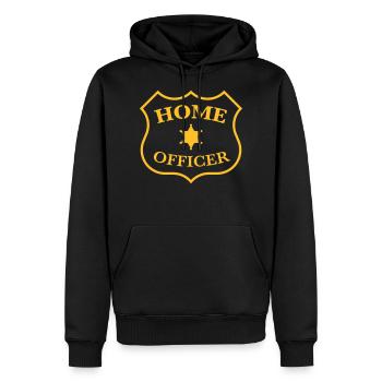 Home Officer Badge (Büro, Beruf, Abzeichen, Patch) - Männer Premium Bio Hoodie - Schwarz - Vorne - Nico (187cm)