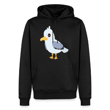 mouette - Sweat à capuche Premium bio Homme - noir - Devant - Nico (187cm)