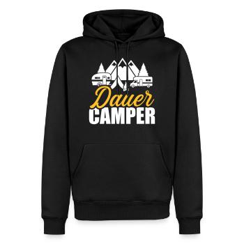 camping - Sweat à capuche Premium bio Homme - noir - Devant - Nico (187cm)
