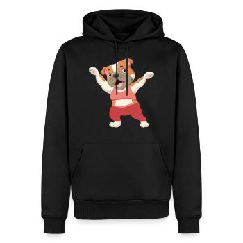 Chien fitness gym chien de sport - Sweat à capuche Premium bio Homme - noir - Devant - Nico (187cm)