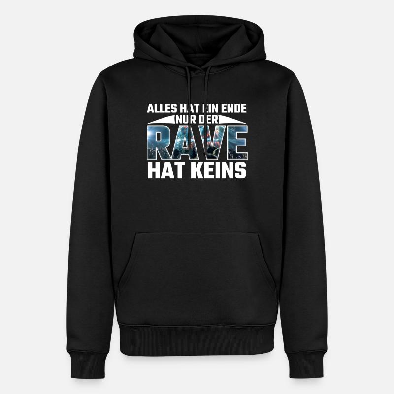 Techno Techno Musik - Rave Shirt - Männer Premium Bio Hoodie - Schwarz