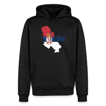 Serbia Balkan | Serbian Serb flag gift ideas - Men’s Premium Organic Hoodie - black - Front - Nico (187cm)