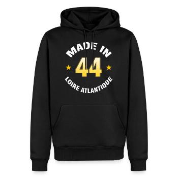 Loire Atlantique - Sweat à capuche Premium bio Homme - noir - Devant - Nico (187cm)